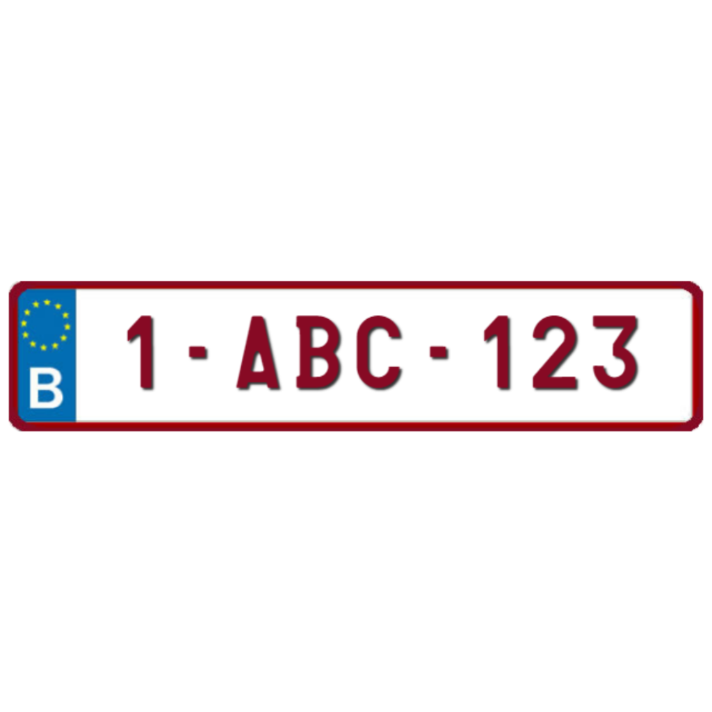 PLAQUE IMMATRICULATION BELGE 52CM HOMOLOGUÉE ALUMINIUM Autos