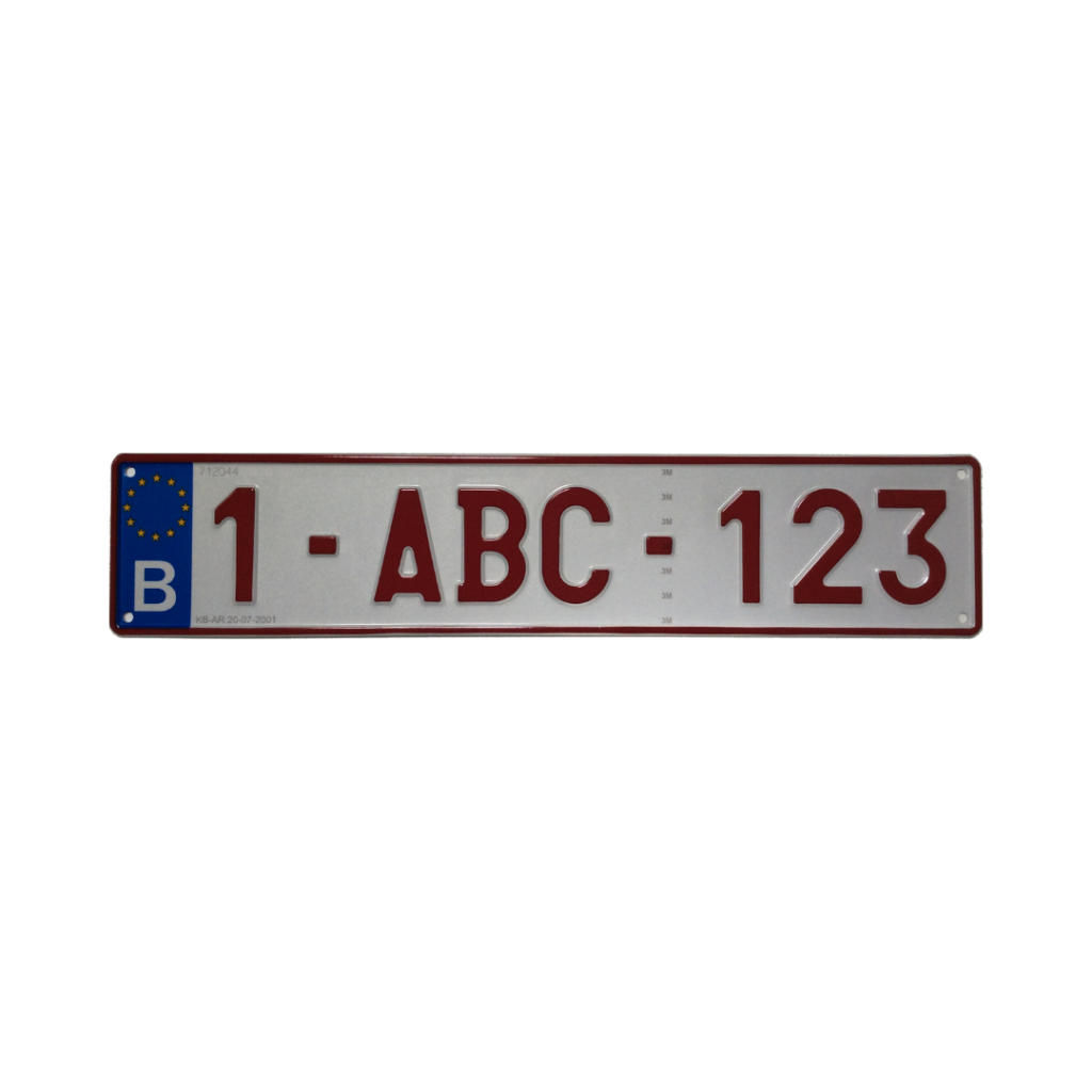PLAQUE IMMATRICULATION BELGE 52CM HOMOLOGUÉE ALUMINIUM Autos